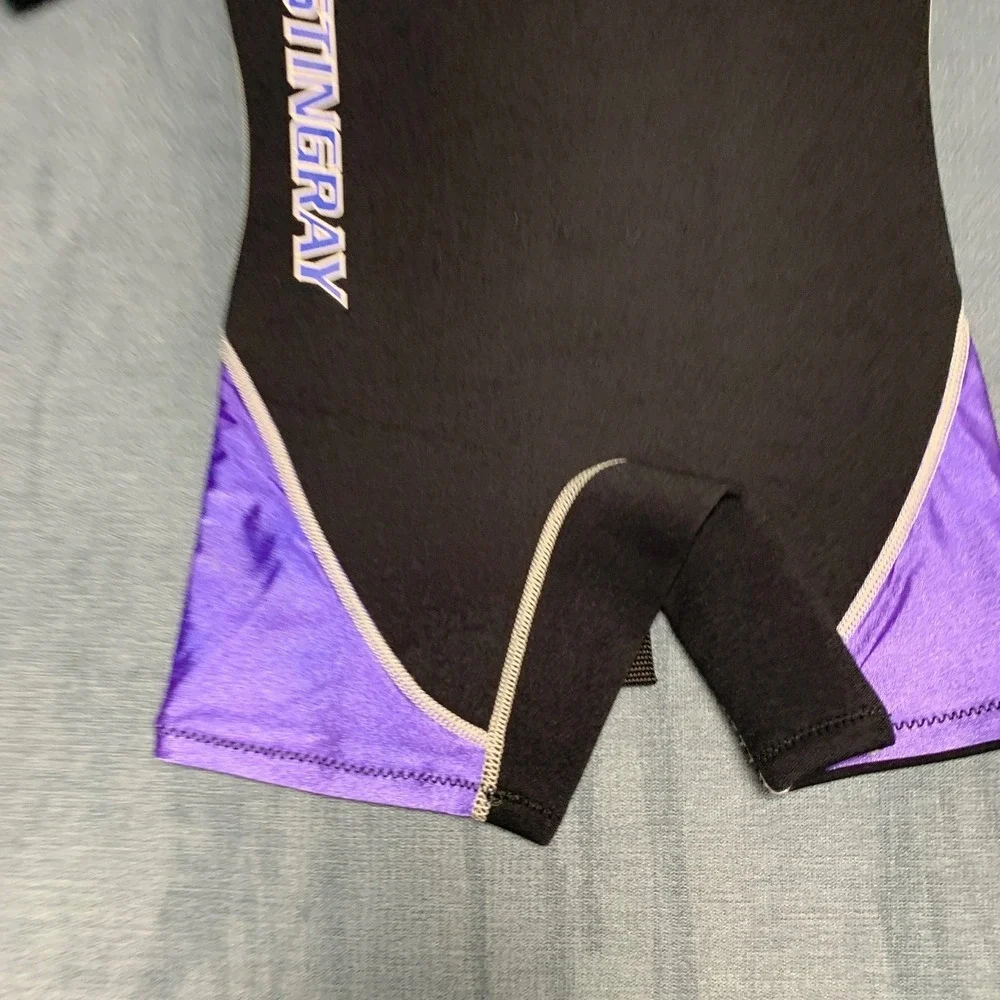 Aqua Sphere Stingray Wetsuit Kids S Purple Black Neoprene Core Warmer Back Zip